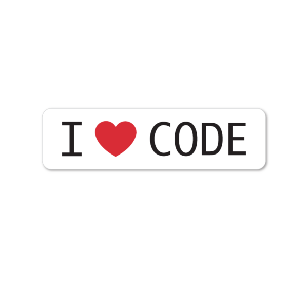 I LOVE CODE Sticker Adesivo