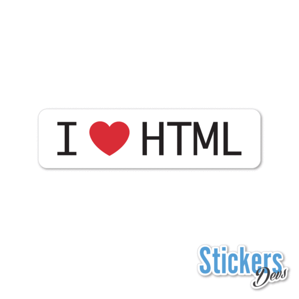 I LOVE HTML Sticker Adesivo