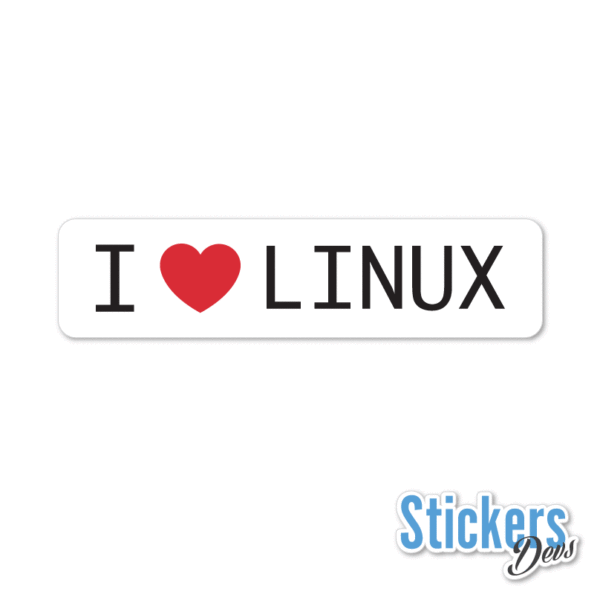 I LOVE LINUX Sticker Adesivo