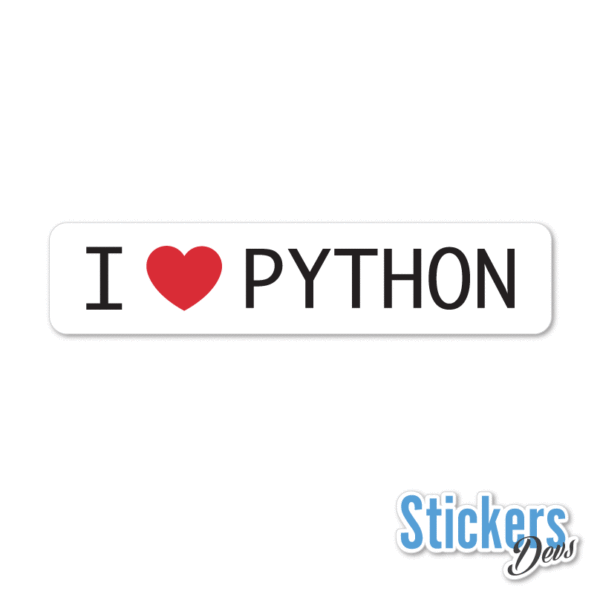 I LOVE PYTHON Sticker Adesivo