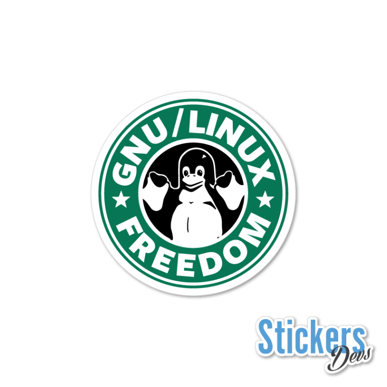 GNU Linux Freedom Sticker Adesivo Stickers Devs