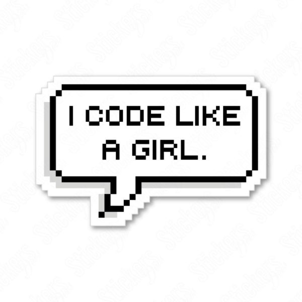 I CODE LIKE A GIRL sticker adesivo