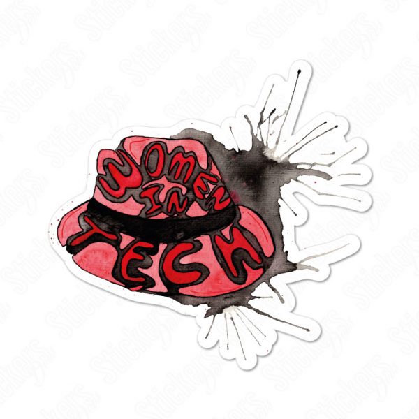 Woman Tech RedHat sticker adesivo