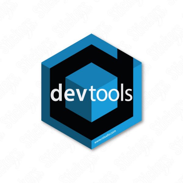 Devtools RStudio hex sticker adesivo