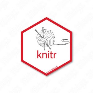 Knitr RStudio hex sticker adesivo