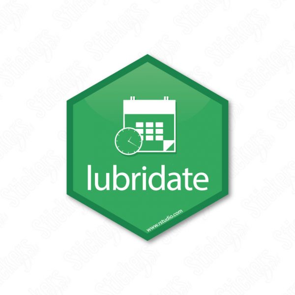 Lubridate RStudio hex sticker adesivo