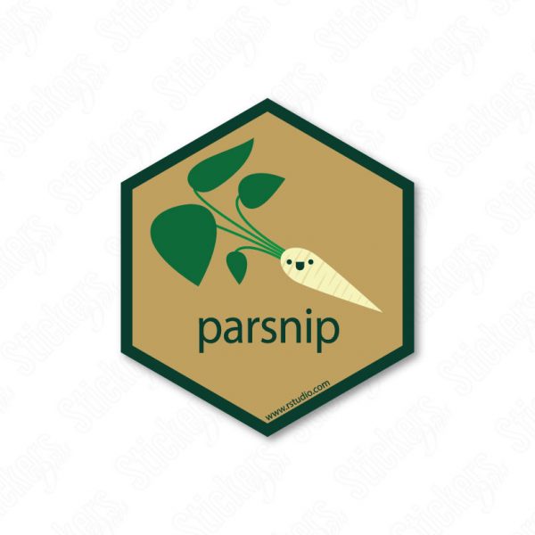 Parsnip RStudio hex sticker adesivo