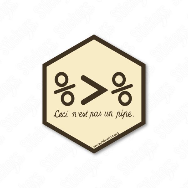 Pipe RStudio hex sticker adesivo