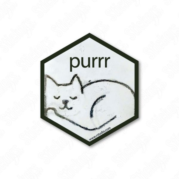 Purrr RStudio hex sticker adesivo
