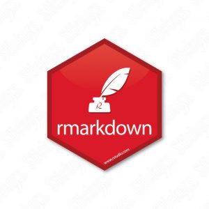 Rmarkdown RStudio hex sticker adesivo