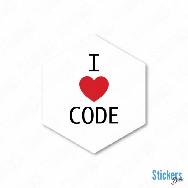 I Love CODE Hexa sticker adesivo
