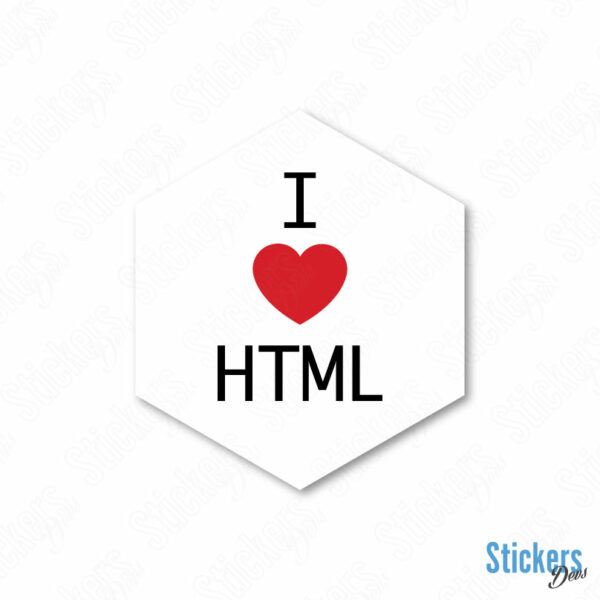 I Love HTML Hexa sticker adesivo