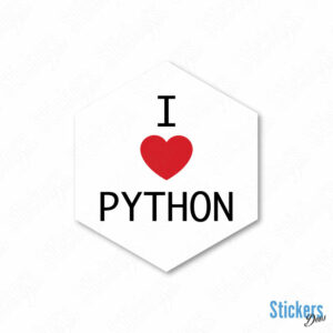 I Love Python Hexa sticker adesivo