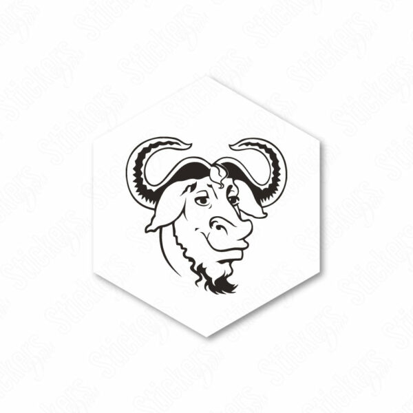 GNU hexa sticker adesivo